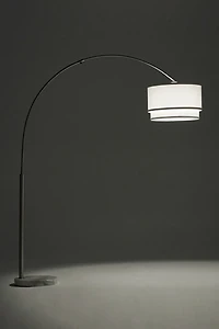 Brightech Mason LED Marble Base Arc Floor Lamp