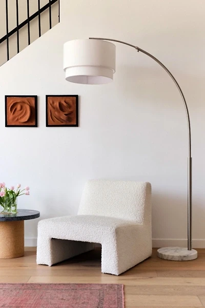 Brightech Mason LED Marble Base Arc Floor Lamp
