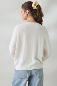 Lioness Olsen Scarf Detail V-Neck Long Sleeve Top