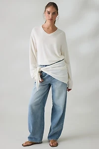Lioness Olsen Scarf Detail V-Neck Long Sleeve Top