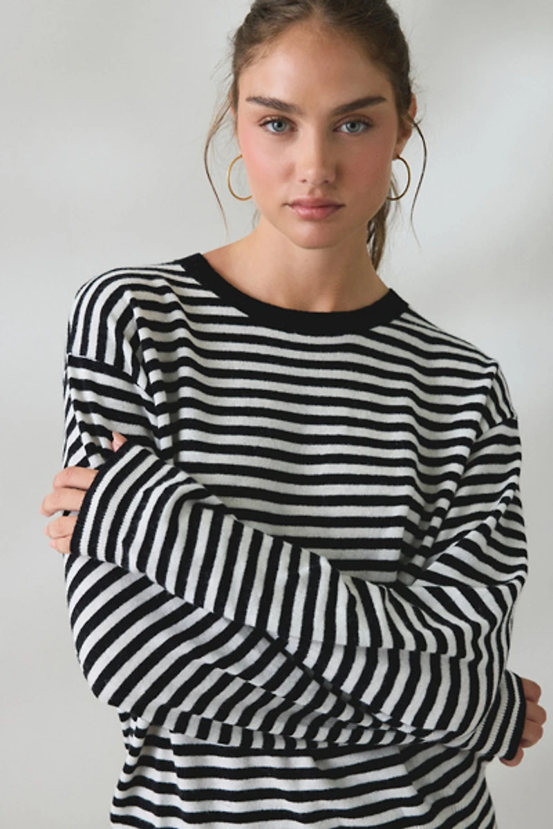 Lioness Olsen Scarf Detail Crew Neck Long Sleeve Top