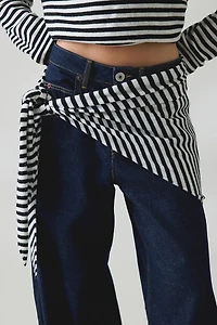 Lioness Olsen Scarf Detail Crew Neck Long Sleeve Top