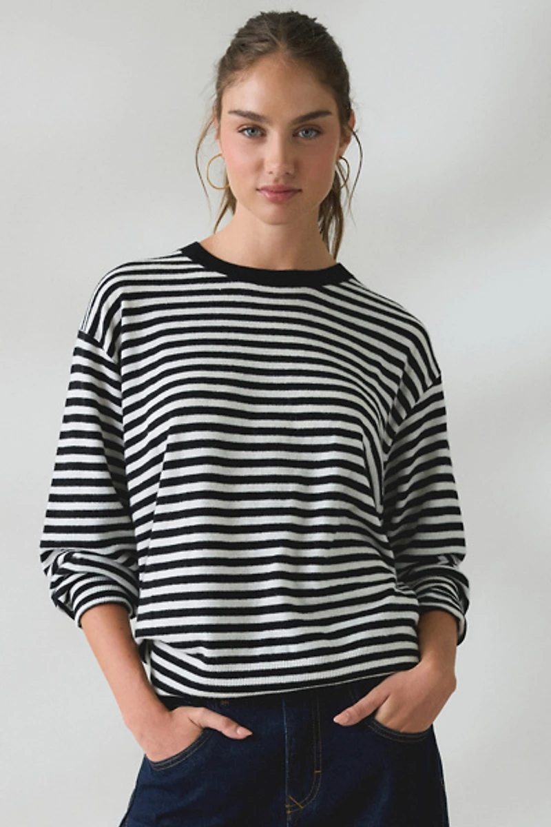 Lioness Olsen Scarf Detail Crew Neck Long Sleeve Top