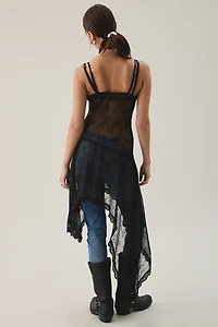 Kiss The Sky Fleur Asymmetric High-Low Sheer Lace Layering Slip