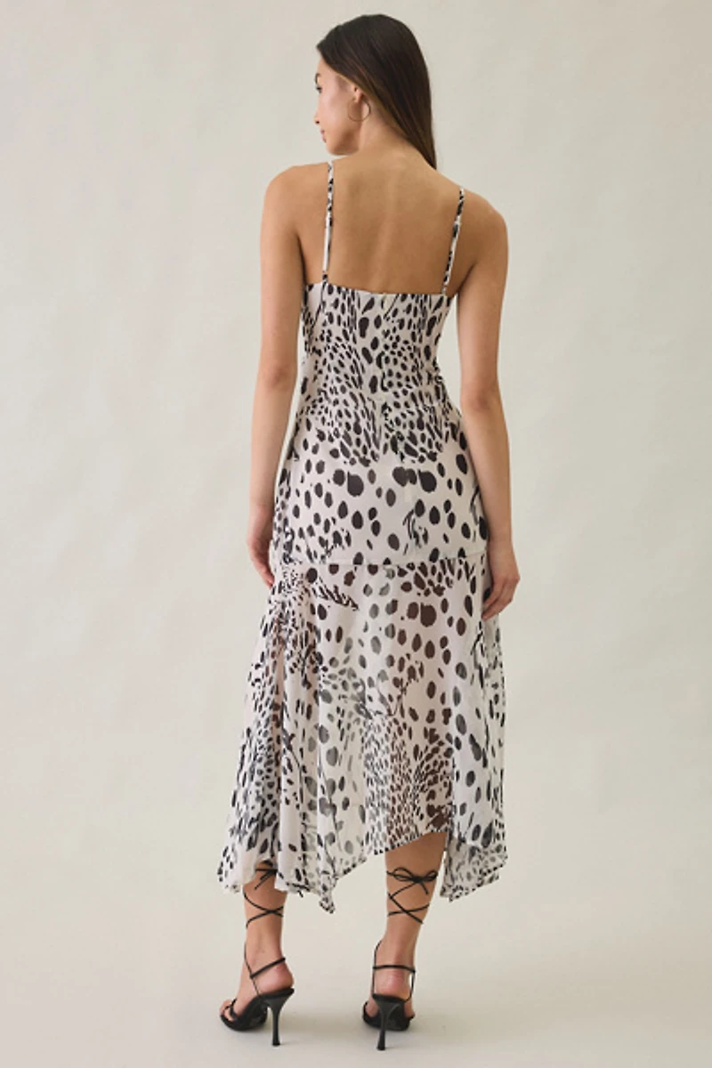 Motel Vakare Dalmation Spot Asymmetric Maxi Dress