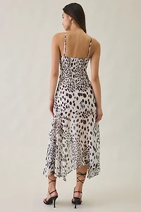 Motel Vakare Dalmation Spot Asymmetric Maxi Dress