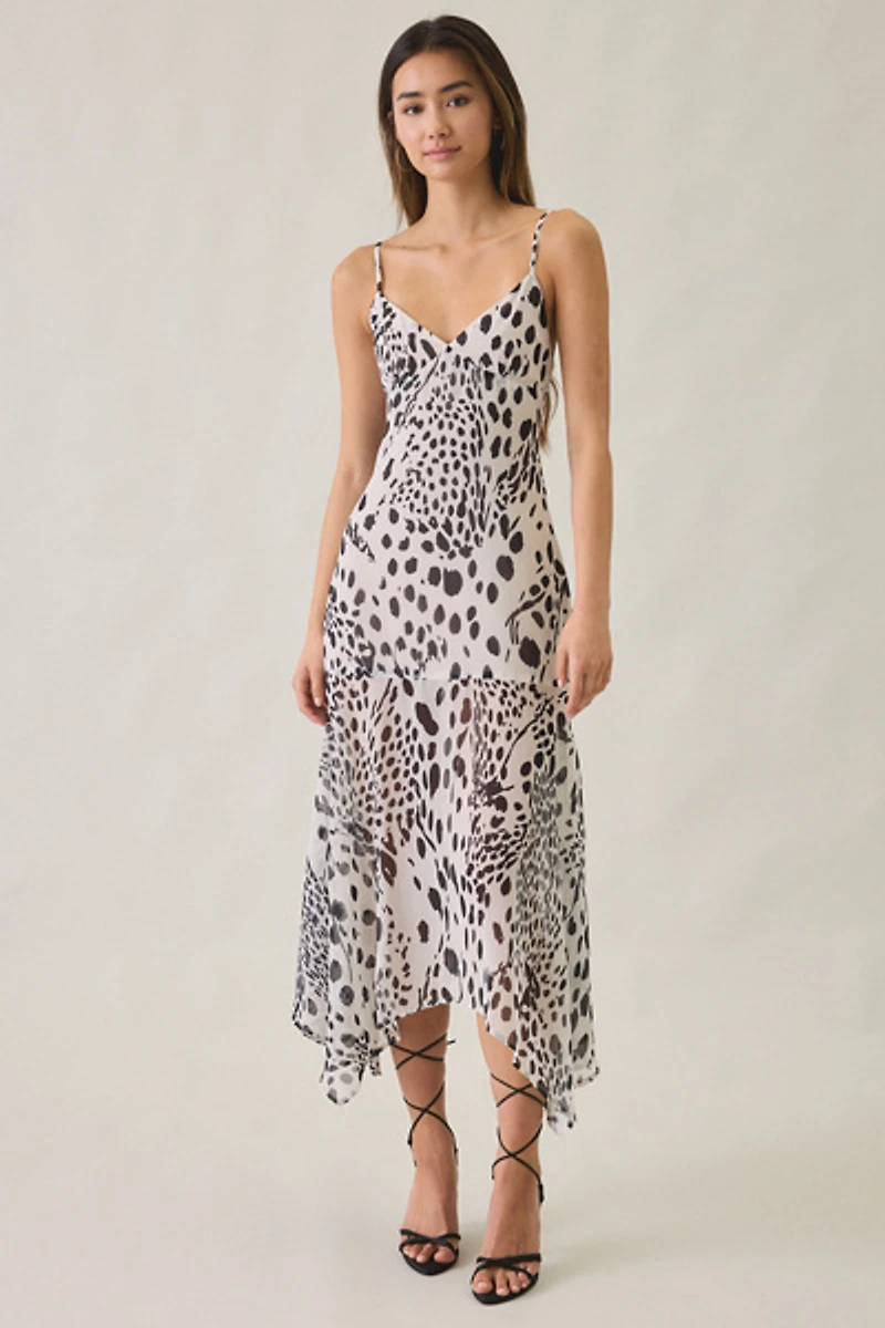 Motel Vakare Dalmation Spot Asymmetric Maxi Dress