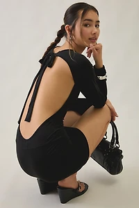 Motel Tomoka Open-Back Long Sleeve Mini Dress
