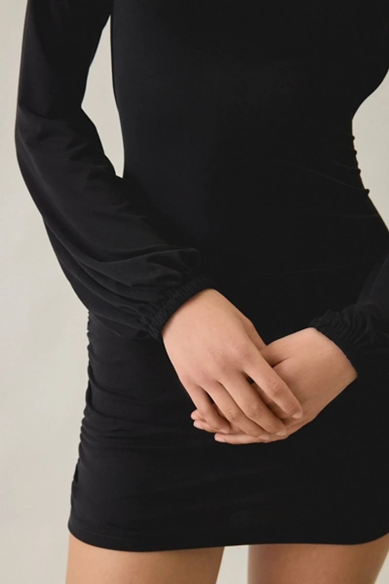 Motel Tomoka Open-Back Long Sleeve Mini Dress