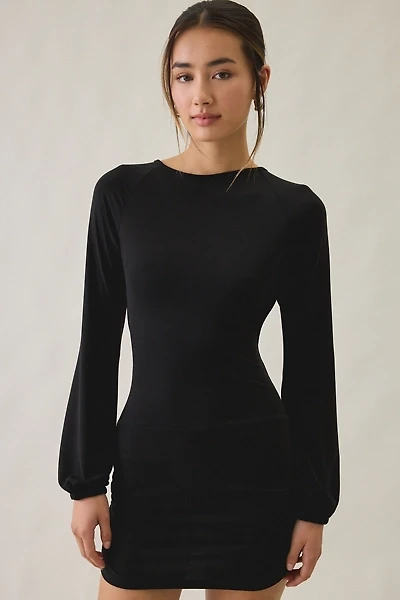 Motel Tomoka Open-Back Long Sleeve Mini Dress