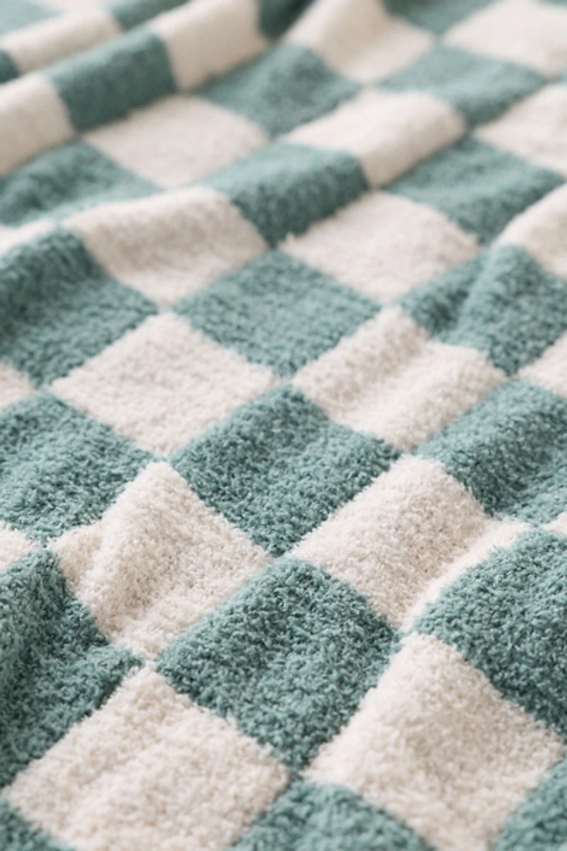 Slowtide Mate Checkered Plush Knit Throw Blanket