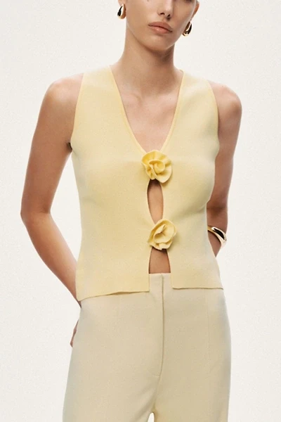 Nocturne Floral Cut-Out Knit Top