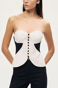 Nocturne Structured Strapless Contrast Bustier Top