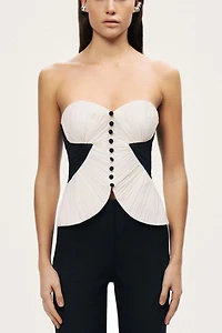 Nocturne Structured Strapless Contrast Bustier Top