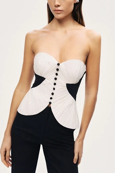 Nocturne Structured Strapless Contrast Bustier Top