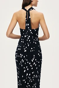 Nocturne Printed Halter Neck Maxi Dress