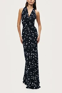 Nocturne Printed Halter Neck Maxi Dress