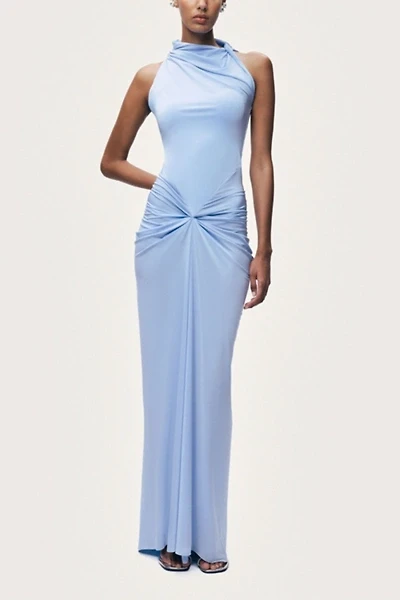 Nocturne Draped Halter Neck Ruched Maxi Dress
