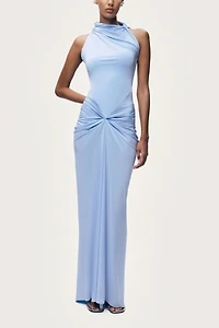 Nocturne Draped Halter Neck Ruched Maxi Dress