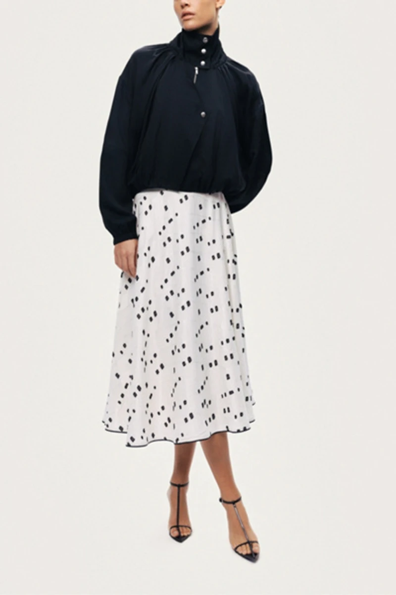 Nocturne High-Neck Gathered Jacket