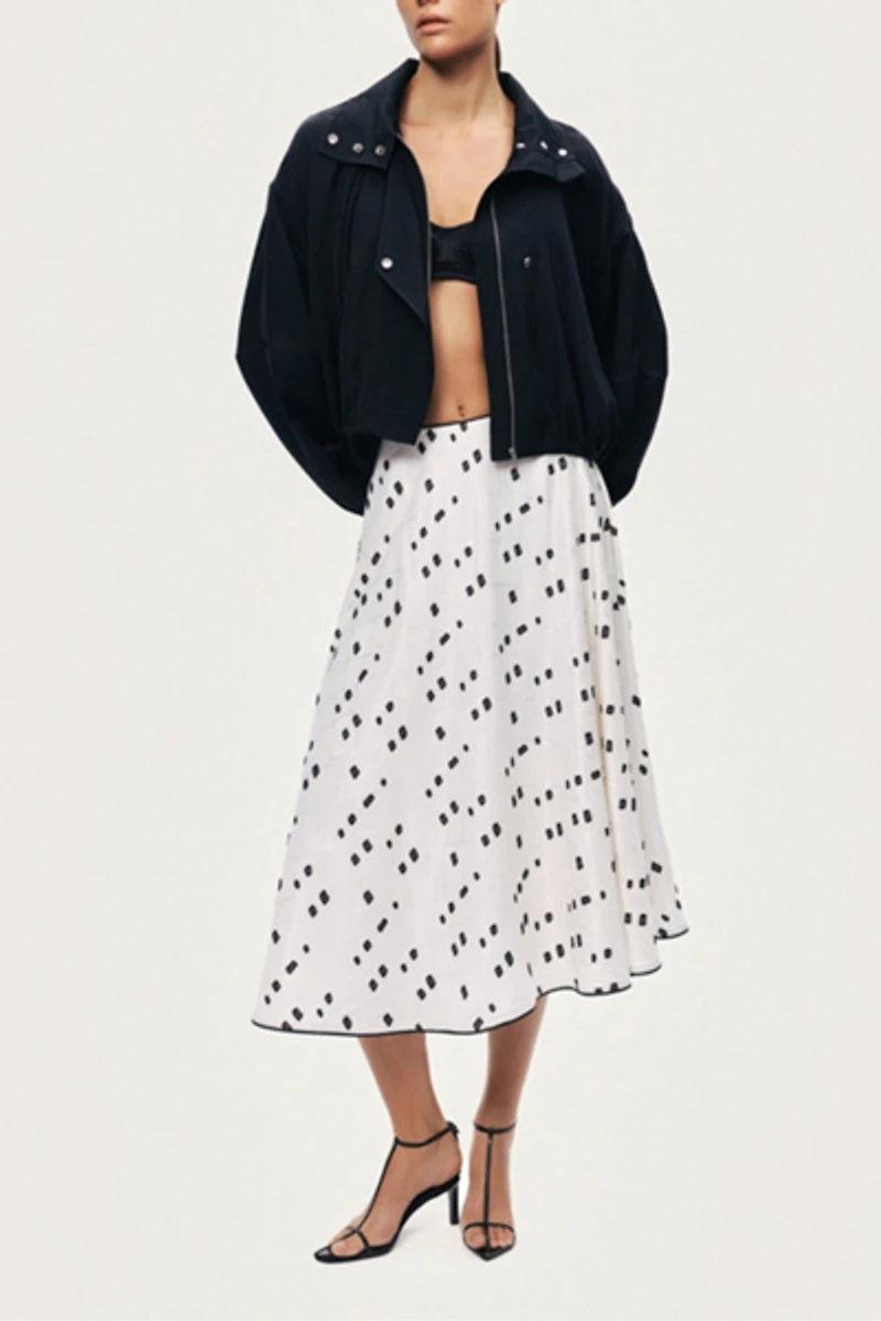 Nocturne High-Neck Gathered Jacket