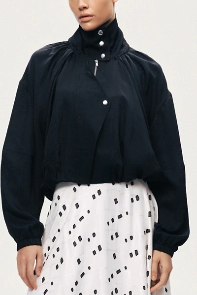 Nocturne High-Neck Gathered Jacket