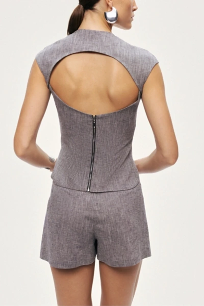 Nocturne Open-Back Tailored Top