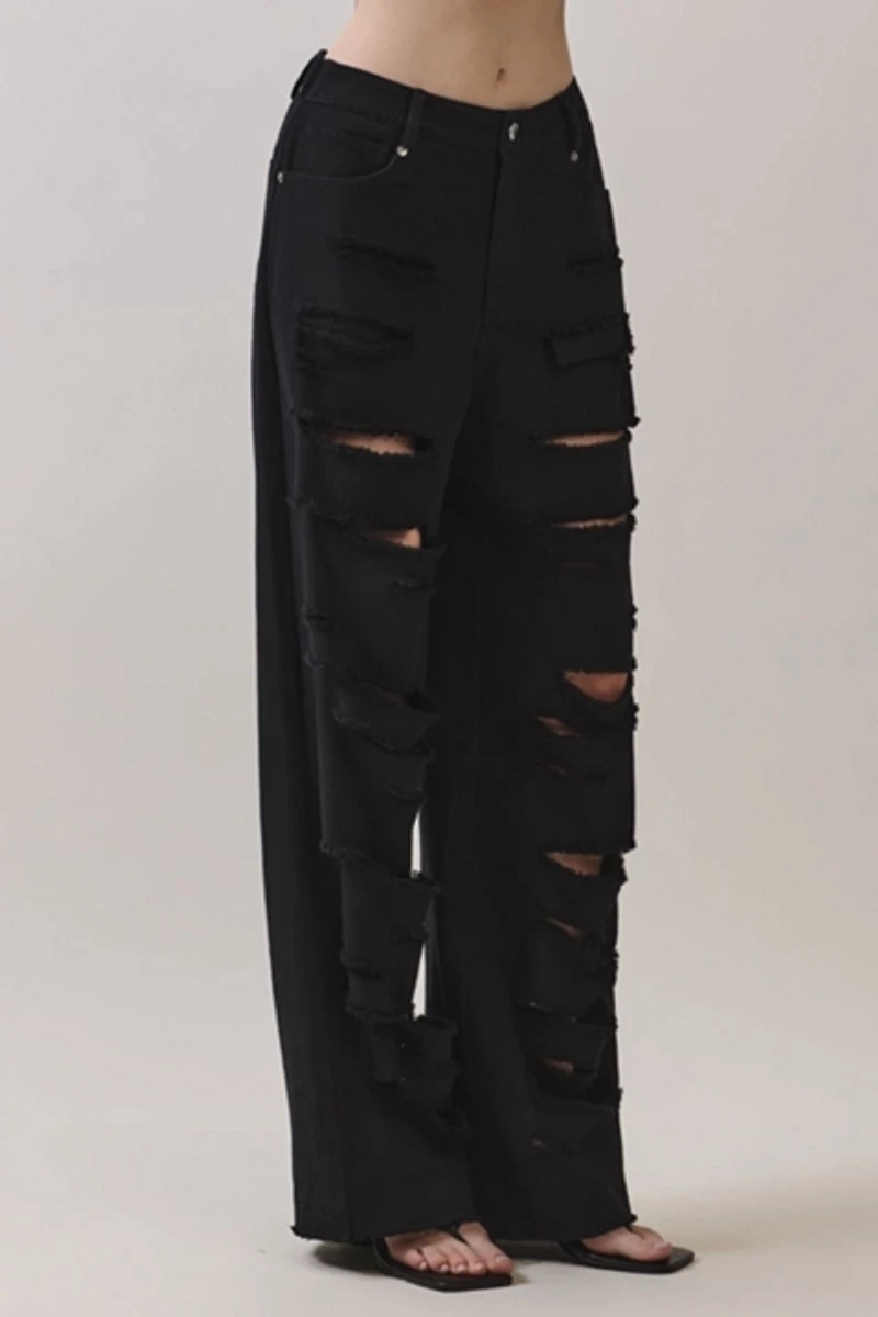 Personal Code Halle Distressed Wide Pants