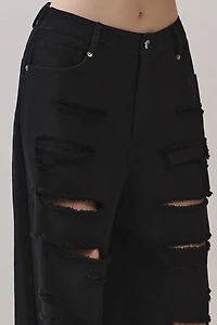 Personal Code Halle Distressed Wide Pants