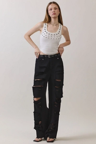 Personal Code Halle Distressed Wide Pants