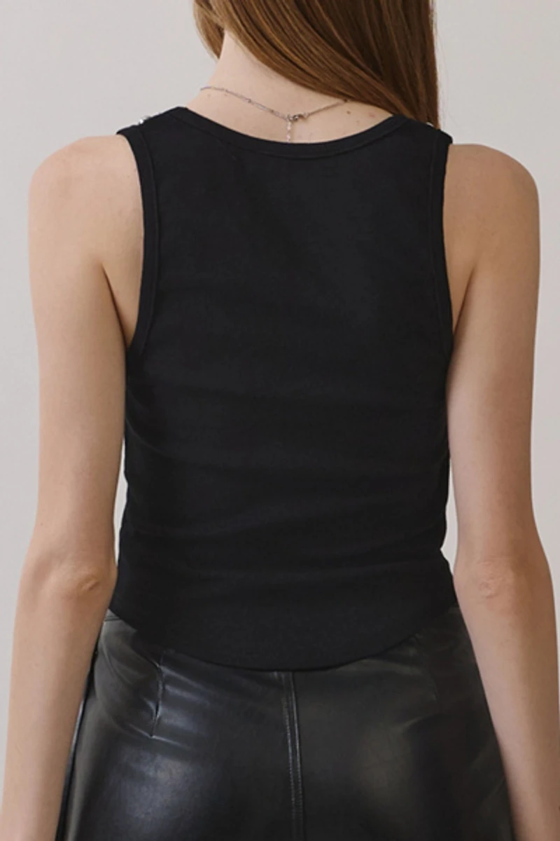 Personal Code Odette Studded Ribbed Tank Top