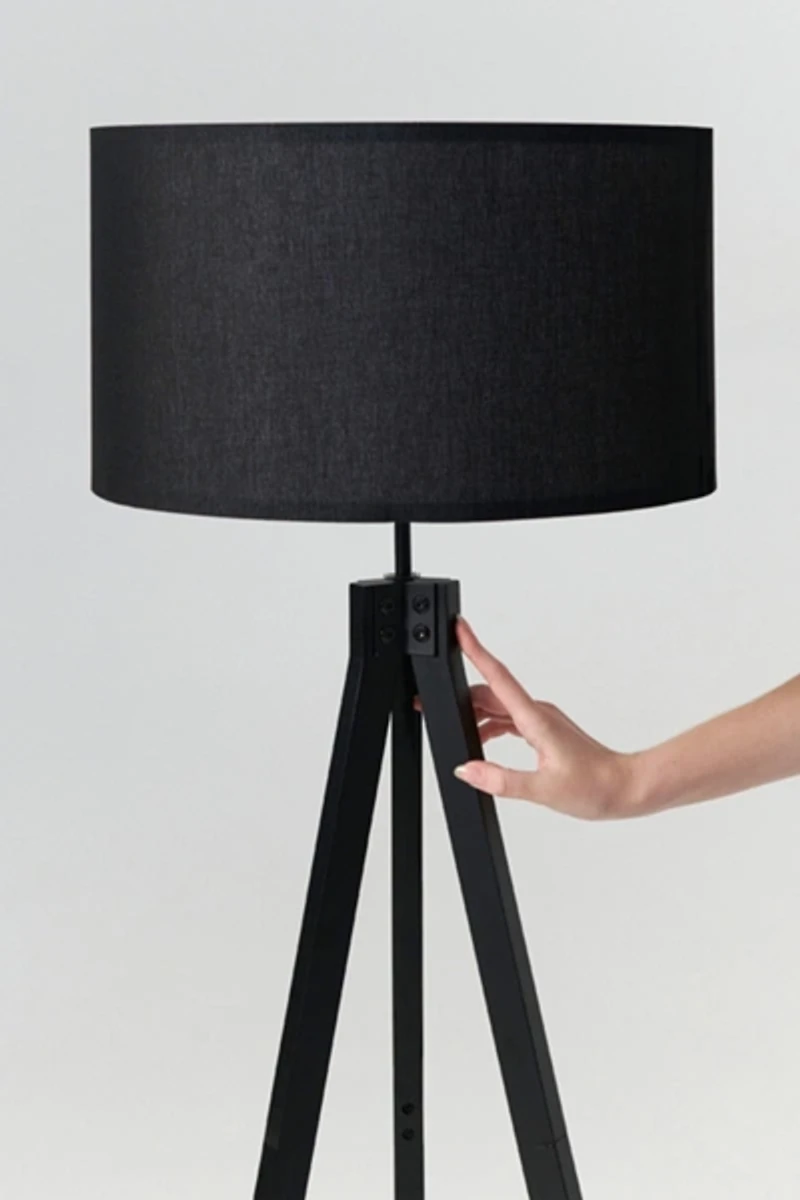 Brightech Eden LED Tripod Wood Floor Lamp