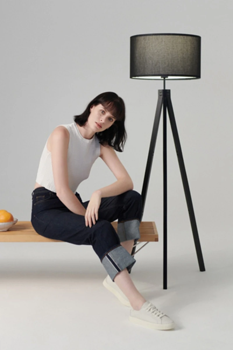 Brightech Eden LED Tripod Wood Floor Lamp