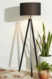 Brightech Eden LED Tripod Wood Floor Lamp