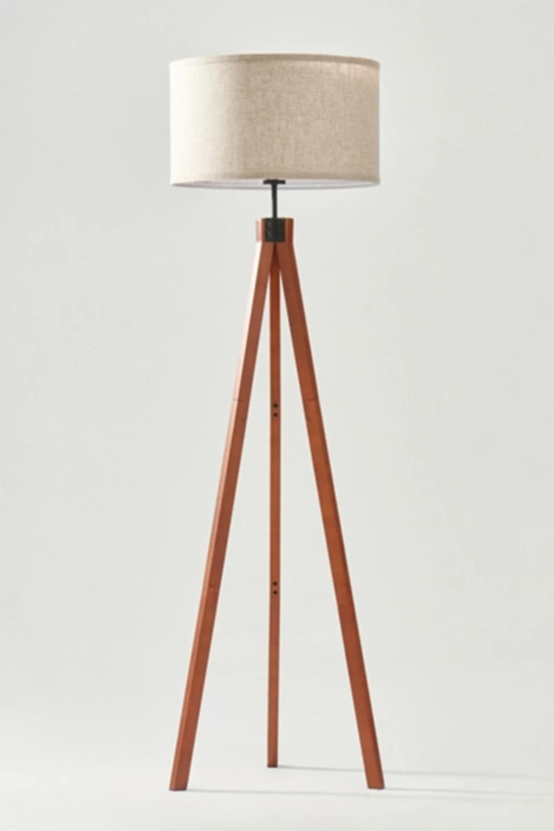 Brightech Eden LED Tripod Wood Floor Lamp