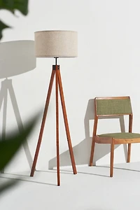 Brightech Eden LED Tripod Wood Floor Lamp