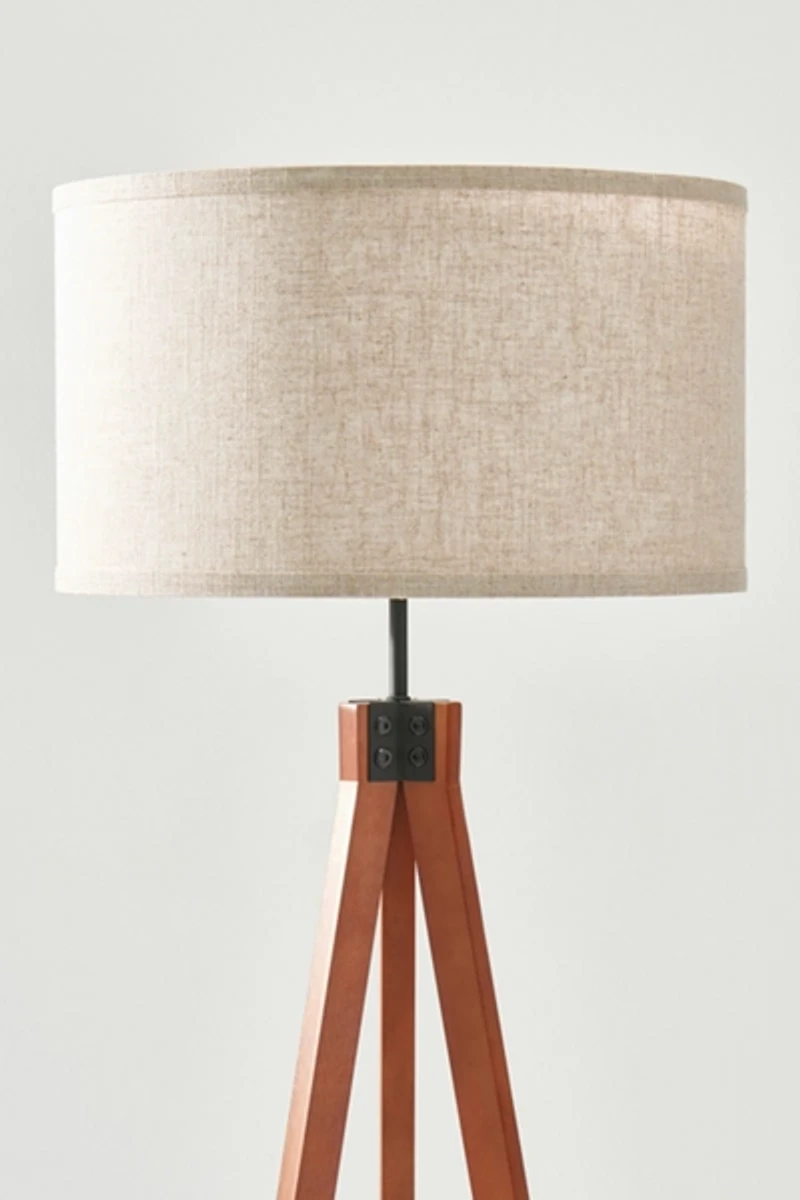 Brightech Eden LED Tripod Wood Floor Lamp