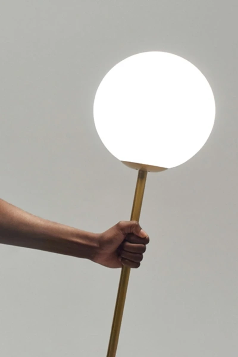 Brightech Luna LED Frosted Globe Shade Floor Lamp