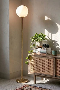 Brightech Luna LED Frosted Globe Shade Floor Lamp