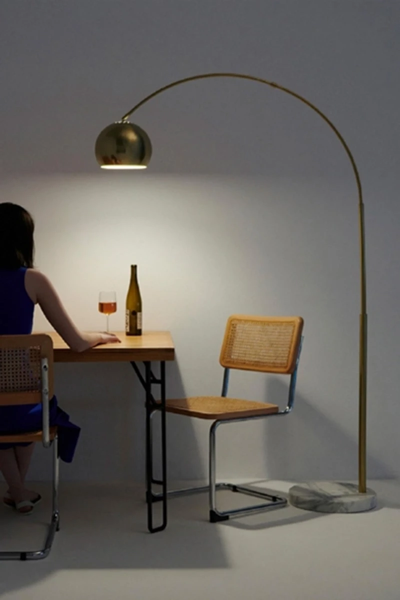 Brightech Olivia LED Marble Base Arc Floor Lamp