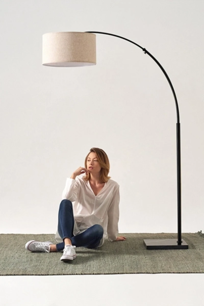 Brightech Logan LED Marble Base Arc Floor Lamp