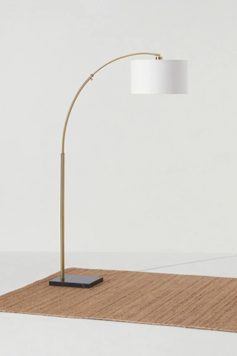 Brightech Logan LED Marble Base Arc Floor Lamp