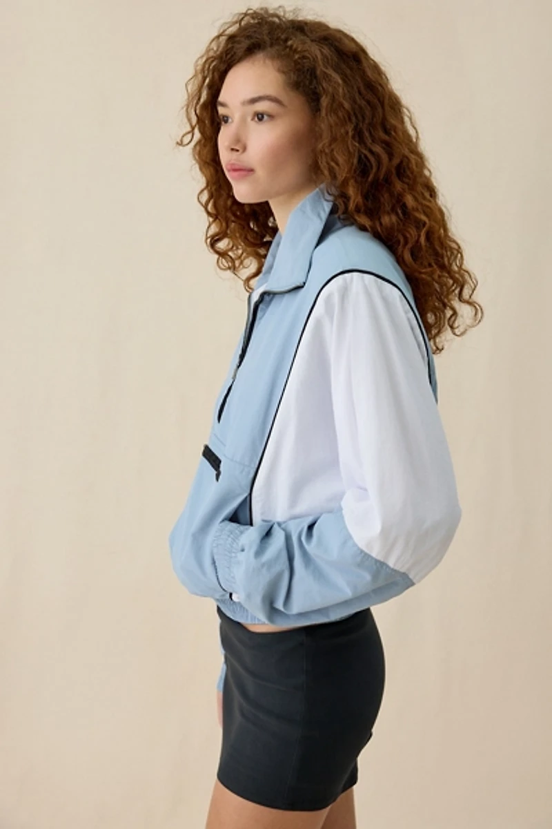 AFRM Virgo Colorblock Cropped Half-Zip Windbreaker