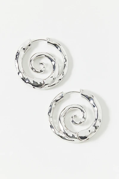 Samantha Hammered Swirl Hoop Earrings