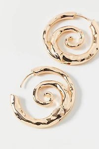 Samantha Hammered Swirl Hoop Earrings