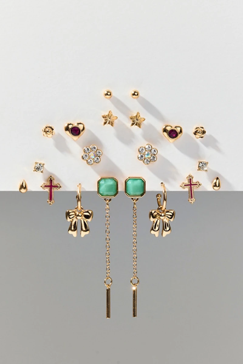 Juliet Faceted Gem Multi Earrings Set