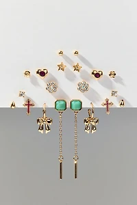 Juliet Faceted Gem Multi Earrings Set