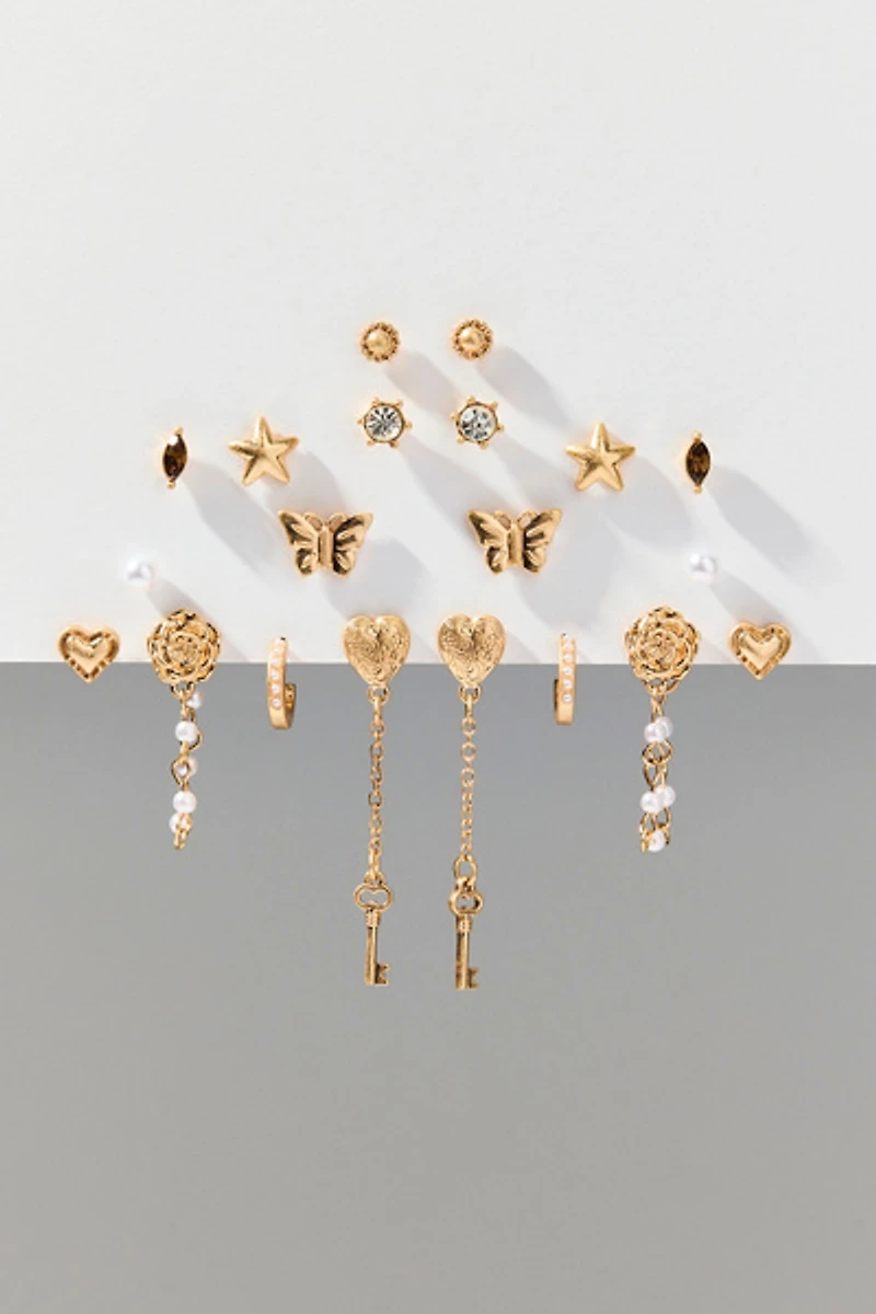 Paige Hearts & Pearls Multi Earrings Set
