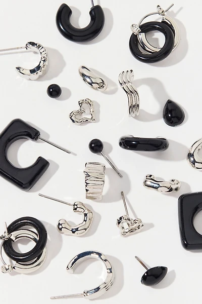 Haley Black Heart Multi Earrings Set