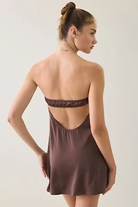 Motel Sakya Lace Trim Satin Strapless Mini Dress